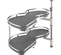 AYCDL 2 Tiers Swing Tray Pull Basket, Cabinet Organizer Pull Out Shelves For Pantry, Carousel Storage Rack, Soft Close Handed Open, Right/Left Open White Co,Pull Left (Open Right)~for 800mm Cabinet