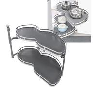 AYCDL 2 Tiers Swing Tray Swing, Kitchen Pull Out Shelf Organiser, Carousel Twin Shelf, for 36 inch Cabinet, Soft Close, Each Tray Swings Independently,Pull Right(open Left)~for 800mm Cabinet