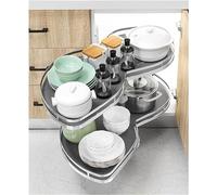 AYCDL 2 Tiers Swing Tray Swing, Kitchen Pull Out Shelf Organiser, Carousel Twin Shelf, For 800mm-900mm Cabinets, Each Tray Swings Independently, Soft Close,Pull Left (Open Right)-For 900mm cabinet