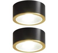 AYCDL 2pack,3W,5W,7W,9W Brushed Brass Ceiling Surface Mounted Downlight Eyeball Ceiling Light 8cm,10cm Retrofit Led Recessed Spotlights,B-7W