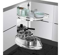 AYCDL 304 Stainless Steel Sink, with 2 Tiers Swing Tray, Integrated Sink with Removable Faucet, Kitchen Cabinet Blind Corner Pull-Out, For 800mm-900mm, Caro,Left Open-800mm