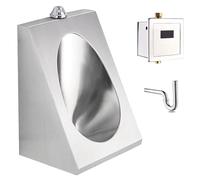 AYCDL 304 Stainless Steel Urinal, Wall-Hung Men's Urinal Troughs with Sensor Flush Valve and Drain Pipe, Commercial Splash-Proof Toilet for Bathro,Wall Row