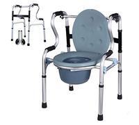 AYCDL 4n1 Folding Walker, Bariatric Bedside Commode - Personal Mobility Assist Shower Commode Chair, Multifunctional Aluminum Bath Chair