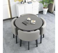 AYCDL 5Piece Round Dining Table Set with 4 Chairs Modern 85 x 75 cm Kitchen Table for Home Office or Conference Room Stylish and Durable Design,#2-85x75cm/33.5x29.5in(WxH)