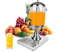 AYCDL 8L Cold & Hot Drink Dispener, Drink Dispenser with Tap, Stainless Steel Beverage Dispenser, with Ice Container and Drain Tray, for Parties Buffet Catering