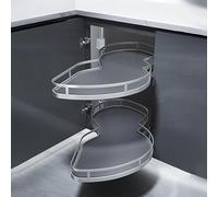 AYCDL Adjustable 2Tier PullOut Orga for Blind Corners Spice Rack with SoftClose Mechanism Perfect for Kitchen & Bathroom Cabinets Maximize Storage Space,Linke Tür-70cm cabinet