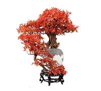 AYCDL Artificial Plants Display Tree Artificial Maple Leaf Bonsai Tree Faux Plants Indoor Large Fake Plants Decor With Ceramic Pots Indoor Home Decor Book Shelf Decor Ornaments