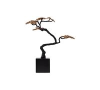 AYCDL Artificial Tree Artificial Bonsai Pine Tree Simulation Potted Plant Marble Base Metal Leaf Office for Office Home Indoor Ornaments Bonsai Tree Fake Tree,Black