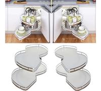 AYCDL Blind Corner Pull Out Organizer - Kitchen Cabinet Shelves Carousel Storage Rack, Rotating Corner Shelf, for 900mm or 1000mm,Left Hand Version