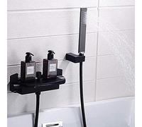AYCDL Brass Bath Shower Faucets Waterfall Shower Set Rain Taps Bathroom Mixer Faucet Wall Mounted Shower Faucet-White,Gold,Black