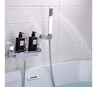 AYCDL Brass Bath Shower Faucets Waterfall Shower Set Rain Taps Bathroom Mixer Faucet Wall Mounted Shower Faucet-White,Gold,Chrome
