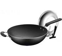 AYCDL Cast Iron Wok - Non-Stick Uncoated Universal Pot with Fine Cast Iron Pan for Versatile Cooking, Durable Design, Perfect for Stir-Frying and Sautéing.,32cm