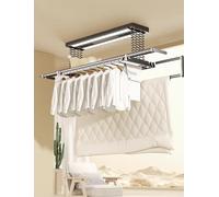 AYCDL Ceiling Mounted Electric Clothes Dryer - Remote Control Retractable Clothesline, Aluminium & Steel, Vertical Space-Saving Design, Ideal for Home Laundry