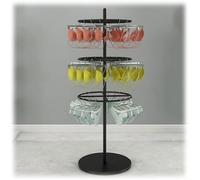 AYCDL Clothes RackClothing Store Underwear Display Rack - Metal Rotating Display Rack Floor-Standing Bra Shorts Rack For Retail Store Panty Shorts Hijab Sil,Black-50x140cm