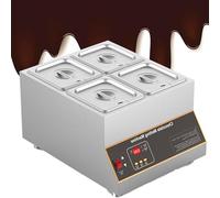 AYCDL Commercial Chocolate Tempering Machine, Electric Melting Warmer for Professional Use, Stainless Steel Design for Precise Temperature Control 0-95℃,2Tank,size_name-4Tank