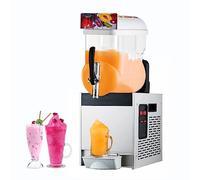 AYCDL Commercial Ice Slush Machine, 15L Frozen Beverage Making Machine, Portable Ice Crusher and Shaved Ice Machine for Hotel Bar Cafe,Red,Silver