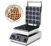AYCDL Commercial Round Waffle Maker - Nonstick Belgian Waffle Machine with Adjustable Temperature and Timer - for Restaurants, Cafes, and Home Kitchens