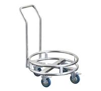 AYCDL Commercial Stainless Steel Rolling Bucket Dolly with Swivel Casters Heavy Duty Insulation Stand for Effortlessly Moving Kitchen Soup Milk Buckets and Pots,Silver-72x75cm
