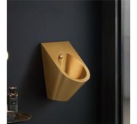 AYCDL Commercial WallMounted Stainless Steel Automatic Flush Urinal SplashProof Restroom Toilet for Public Spaces s AirportsIdeal for HighTraffic,Gold-Urinal