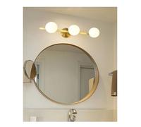 AYCDL Copper Brass Round Globe LED Wall Lamp Glass Ball Light Mirror for Bathroom Moisture Wet,Wall Lamp,Cool White-3 heads