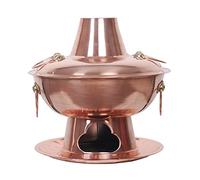 AYCDL Copper Hot Pot Pure Copper Household Old-Fashioned Mutton Handmade Copper Pot Fire Boiler,Brass-34cm