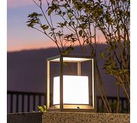 AYCDL Courtyard Light Acrylic Lampshade City Electricity/Solar LED Column Light Square Outdoor Doorpost Light Waterproof Column Head Light Balcony Lawn Landscape Column Li,Mains-24 * 16.5 * 16.5CM