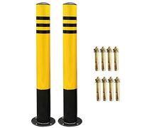 AYCDL Delineator Post Cones,2 Pcs Parking Barrier,Fixed Parking Bollard Security Posts for Driveways,Parking Barriers with Reflective Tape, Safety Bollard Post