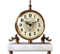 AYCDL Desk Clock Desk Clock Desktop Living Room Clock Decoration Creative Retro Large Mute Desktop Clock Marble Multi-Style Table Clock Table Clock -D,1