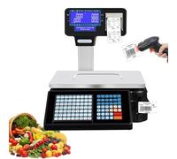 AYCDL Digital Barcode Label Dual Printing Scale, Commercial Double Sided Display Price Label Printing Scale Electronic Barcode Printer for Food, Meat, Deli, Fruit Market (B)