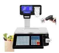 AYCDL Digital Pri Computing Scale Thermal Printer, Electronic Barcode Printer, Capacity 66 Lbs, Suitable for Retail Stores, Fruit Markets,B