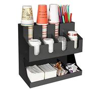 AYCDL Disposable Coffee Cups with Condiment Holder - Paper Cup Dispenser Organizer for Cafe, Home, Wedding, Party - Space-Saving Counter Display Solution