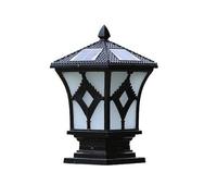 AYCDL Door Head Lawn Solar Light Wall Light Column Headlight Pillar Lamp Solar Energy Column Headlight Street Light Column Lamp Outdoor Light,Black-20 * 20 * 36cm