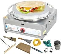 AYCDL Electric Crepe Maker Machine - Commercial Pancake Griddle with Batter Spreader & Wooden Spatula - Perfects for Gas LPG Cooking,40cm