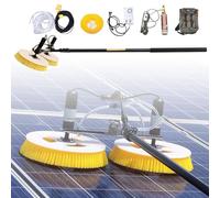 AYCDL Electric Solar Panel Cleaner Brush, Adjustable Extension Handle 70cm Rotating Double Brush Head for Photovoltaic Panels, Outdoor Cleaning Tool for Window Glass,5M/16.4FT