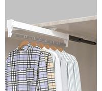 AYCDL Extendable Wardrobe Pull-Out Trousers Rack - Adjustable 30-80cm Closet Rod, Soft Return Hanger Rail with Buffer System for Efficient Space Saving in C,550mm