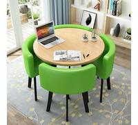 AYCDL Faux Marble Round Dining Table Set for 4 with Sturdy Metal Chairs Space-Saving Kitchen & Office Furniture for Home & Apartment Modern Conference Table,Pu-b12-35.4''/90cm