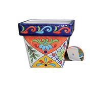 AYCDL Featured Creative Ceramic Mosaic Flowerpots, Succulent Plants Small Pots Luxury Hand-Painted Ceramic Green Plant Flower Pots Courtyard Balcony Decor Colorful Planter Outd,C-Large