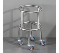 AYCDL Heavy Duty Stainless Steel Bucket Trolley with Swivel Casters Rolling Furniture Movers for Easy Transport of Barrels & Milk Buckets,Silver-40.5x40.5x61.5cm