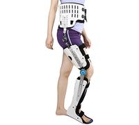 AYCDL Hinged ROM Knee Ankle Foot Fixation Orthosis,Comfortable Adjustable Hip Knee Ankle Foot Orthosis Brace Leg Fracture Foot and Orthotics of Lower Limbs,White-L