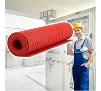 AYCDL Insulating Rubber Floor Mat, High Voltage Non-Conductive Safety Mat for Electrical Distribution Rooms, Substations, Power Plants,Red-2mx1mx3mm