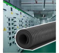 AYCDL Insulating Rubber Mats - Non-Conductive Electrical Safety Protection for Switchboards, Distribution Rooms, Substations,Black-thick X Long-17’x1/10
