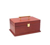 AYCDL Jewellery Box Jewellery Box Jewellery Organiser With Glass Lid, 3-Layer Jewelry Organiser With 2 Drawers, Jewelry Case Jewelry Display Storage，D