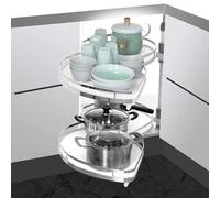 AYCDL Kitchen Cabinet Blind Corner Pull-Out, 2 Tiers Swing Tray, Carousel Twin Shelffor, Pullout Organizer for 900mm Cabinet, For Pantry, with Soft Close,Pull Left (Open Right)-900mm