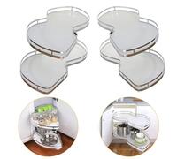 AYCDL Kitchen Cabinet Blind Corner Pullout Organizer, 2 Tiers Swing Tray, For 800mm-900mm Cabinets, with Soft Close, For Pantry, Shelf Carousel Storage Rack,Left-900mm