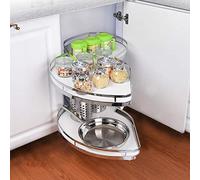 AYCDL Kitchen Cabinet Blind Corner Pullout Organizer, Cupboard pull out storage, 2 Tier Kitchen Cabinet, Flying Saucer Basket,Carousel Twin Shelffor, for 36,Pull Left (Open Right)-800mm