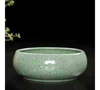 AYCDL Large Ice Crack Pattern Ceramic Glazed Plant Pots Succulent Planter Bowl Vintage Flower Pots Cactus Bonsai Pots Indoor Plant Containers Home Office Decor Cylinder Planter,D