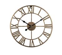 AYCDL Large wall clock,40/50/60CM silent iron wall clock,ancient Roman numerals,old-fashioned retro style digital wall clock-black-60cm,Black-40cm,Vintage Goud-40cm