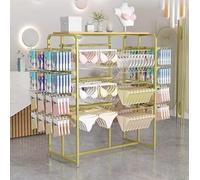AYCDL Metal Garment Rack Clothing Hanger, For Retail Store, Underwear Panty Rack Design Stand, Bra Display Stand, Shorts Hanging Rack, For Boutique Mall,Gold D-100X45X135CM