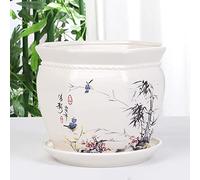 AYCDL Modern Geometric White Ceramic Succulent Planter Pots with Removable Saucer Pot Modern Plant Containers for All House Plants Herb,B-21CM