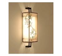 AYCDL Modern LED Interior Wall Light Nordic Design Bedside Lamp Wall-Mounted Applique Fabric Lampshade Living Room Sconces,Light Luxury,Embroidery